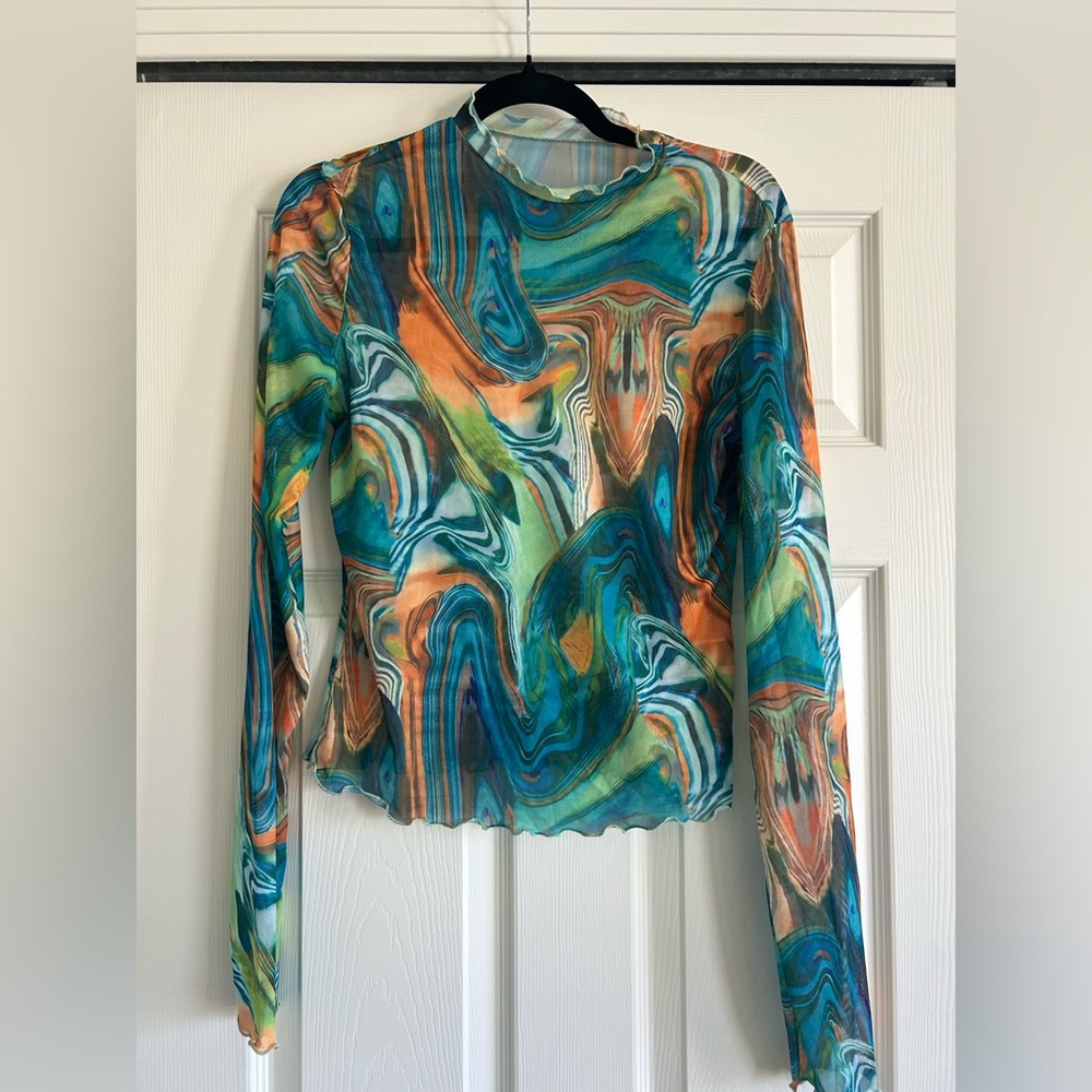 Colorful Swirl Long Sleeve Top